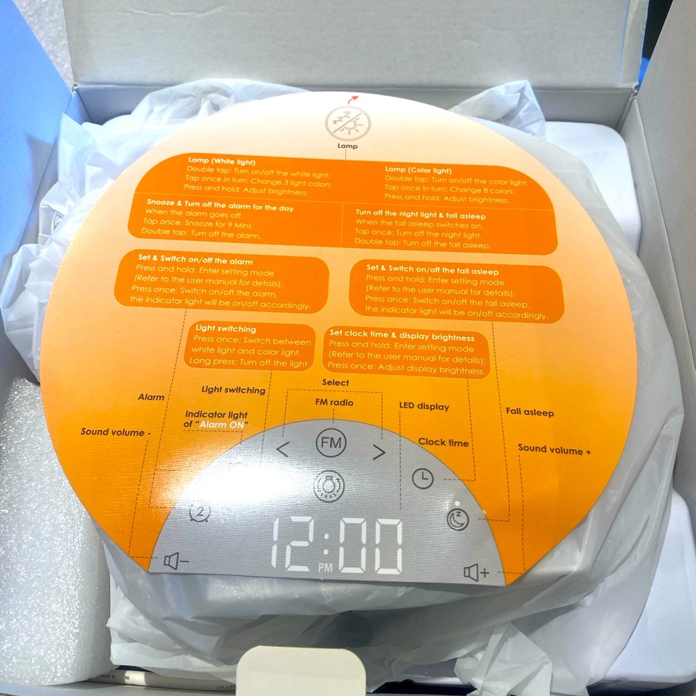 Wake up light alarm clock/fm radio